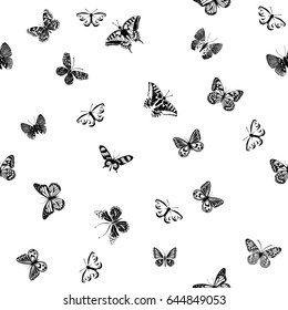 Butterfly seamless background. Vector