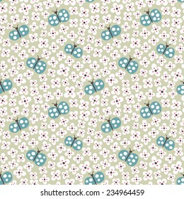 Butterfly seamless background. Vector illustration.