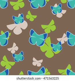 Butterfly seamless background. Vector illustration. Cloth design, wallpaper, wrapping.
