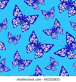 Butterfly seamless background, vector illustration