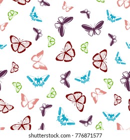 Butterfly seamless background. Vector illustration. Cloth design, wallpaper, wrapping. Vector butterflies pattern. Abstract seamless background.