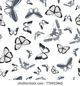 Butterfly seamless background. Vector illustration. Cloth design, wallpaper, wrapping. Vector butterflies pattern. Abstract seamless background.