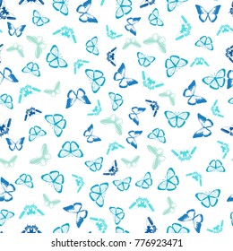 Butterfly seamless background. Vector illustration. Cloth design, wallpaper, wrapping. Vector butterflies pattern. Abstract seamless background.