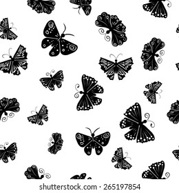 Butterfly seamless pattern for background, fabric print, wallpaper, etc. - vector illustration