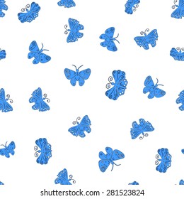 Butterfly seamless pattern for background, fabric print, wallpaper, etc. - vector illustration