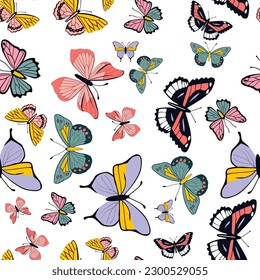 Butterfly seamless pattern background. Vector Illustration EPS10