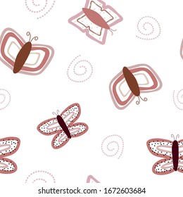 Butterfly seamless pattern for background, wallpaper, wrapping. 