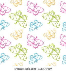 Butterfly seamless pattern backgrounds, vector illustration