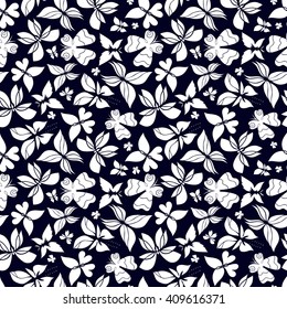Butterfly seamless pattern, butterfly black and white background, EPS 8