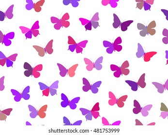 Butterfly seamless pattern. Seamless pattern of butterflies. Multicolored butterflies. Vector illustration.
