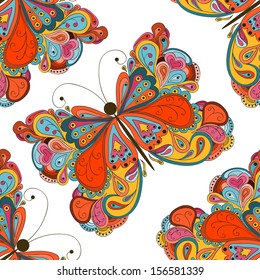 El modelo inconsútil de la mariposa se puede utilizar para el Fondo de pantalla, fondo del Sitio web, impresión textil