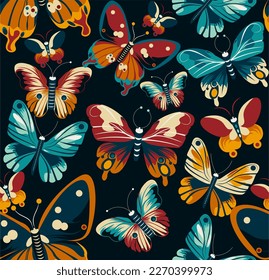 Butterfly Seamless pattern, decorative, fabric pattern, ornament, print design