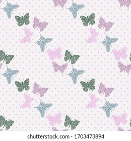 Butterfly seamless pattern. Design for covers, fabric, textile.Vector illustration.