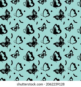 butterfly Seamless Pattern Design . Vector Illustration.