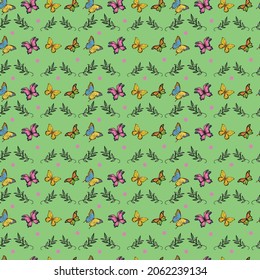 butterfly Seamless Pattern Design . Vector Illustration.
