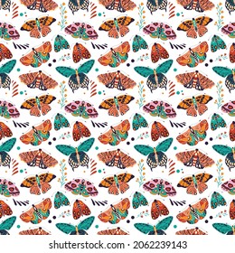 Butterfly Seamless pattern Design . Vector Illustration.
