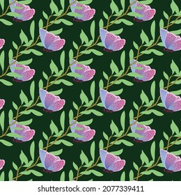 butterfly Seamless Pattern Design. Vector illustration