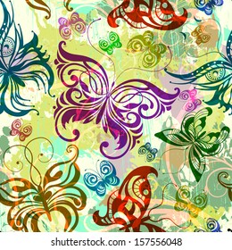 Butterfly seamless pattern. EPS 10 