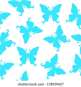 butterfly seamless pattern. EPS 10. No transparency. No gradients.