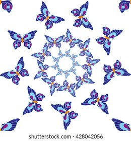 Butterfly seamless pattern. Fashion graphic design. Vector illustration