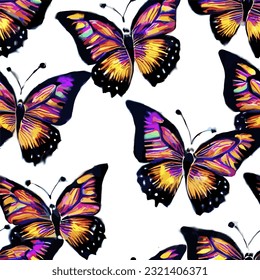 butterfly seamless pattern fashion print background fly texture illustration monarch colorful