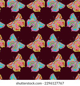 Butterfly  seamless pattern, insect pattern, vintage pattern.