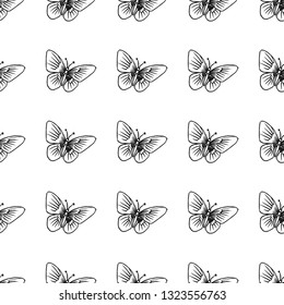 butterfly seamless pattern isolated on white background