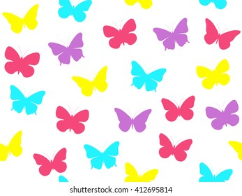 Butterfly seamless pattern. Multicolored butterflies. Vector illustration.