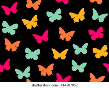 Butterfly seamless pattern. Multicolored butterflies. Vector illustration.