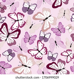 butterfly seamless pattern on background