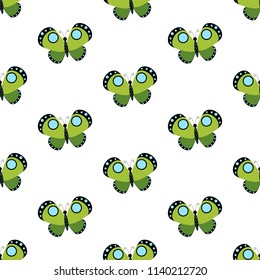 Butterfly seamless pattern on the white background. Vector illustration