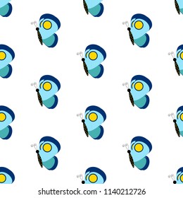 Butterfly seamless pattern on the white background. Vector illustration