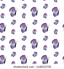Butterfly seamless pattern on the white background. Vector illustration