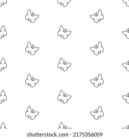 butterfly seamless pattern on white background. vector illustration.