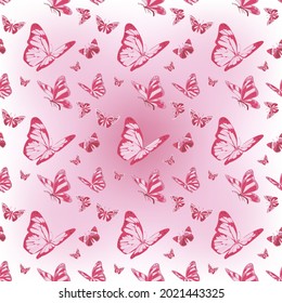 Butterfly Seamless Pattern with pastel background