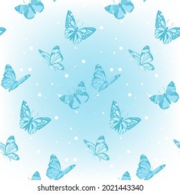 Patrón sin soldadura de mariposa con fondo pastel