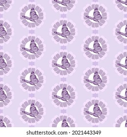 Butterfly Seamless Pattern with pastel background