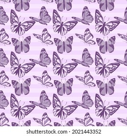 Butterfly Seamless Pattern with pastel background