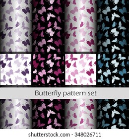 Butterfly seamless pattern set/