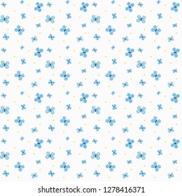 Butterfly seamless pattern tile. Vector graphic design element. Repeatable patters displaying butterflies. Cute, youth friendly illustration perfect as a background.
