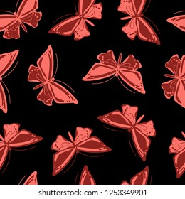 butterfly seamless pattern vector