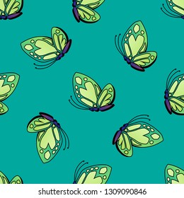 Butterfly seamless pattern vector illustration