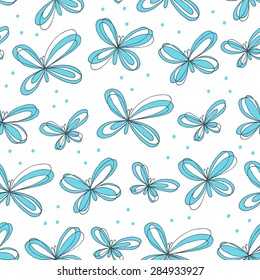 Butterfly seamless pattern. Vector illustration.