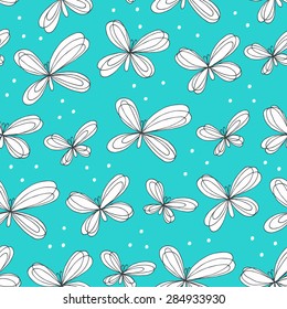 Butterfly seamless pattern. Vector illustration.