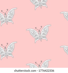 Butterfly seamless pattern vector image