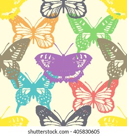 Butterfly seamless pattern. Butterfly wallpaper. Vector illustration.