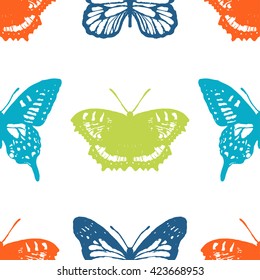 Butterfly seamless pattern. Butterfly wallpaper. Vector illustration.
