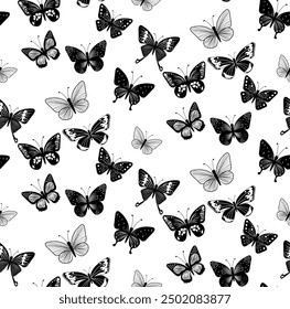 Butterfly Seamless. Butterfly Seamless Pattern. Seamless pattern with butterflies on white background