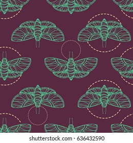 Butterfly seamless vector background