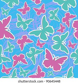 Butterfly seamless vector background
